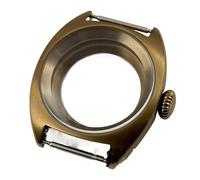 Gladiaond Caja de reloj 39 mm con cristal zafiro doble cúpula, compatible NH34, NH35, NH36, NH38, ETA2824, PT5000, corona pequeña(Brass Glass Back A,Case NH35 NH36)