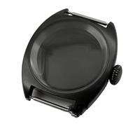 Gladiaond Caja de reloj 39 mm con cristal zafiro doble cúpula, compatible NH34, NH35, NH36, NH38, ETA2824, PT5000, corona pequeña(Black Solid Back A,ETA2824 PT5000)