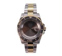 Gladiaond Caja de Reloj 40mm, Correa Acero Inoxidable 20mm en Oro Plateado for Movimiento Eta2824, Esfera 28,5mm, Deepsea, 1 ud(Solid Bottom cover19)