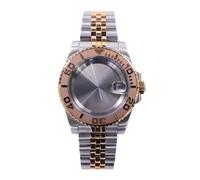 Gladiaond Caja de Reloj 40mm, Correa Cinco Cuentas Oro Rosa, Zafiro for Nh35 Nh36 for Eta2824 8215 28 5mm, Esfera 120 clics, Bisel, 1 ud(Solid Bottom Cover 1,Miyota 8215)