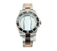 Gladiaond Caja de reloj acero 316L, 40mm, pulsera cristal zafiro for movimiento NH35 NH36 NH34 8215 2824, corona atornillada SUB C3, bisel luminoso, 1 ud(Glass Bottom Cover 4,For NH35 NH36)