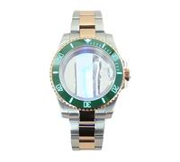 Gladiaond Caja de reloj acero 316L, 40mm, pulsera cristal zafiro for movimiento NH35 NH36 NH34 8215 2824, corona atornillada SUB C3, bisel luminoso, 1 ud(Glass Bottom Cover 1,For NH35 NH36)