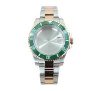 Gladiaond Caja de reloj acero 316L, 40mm, pulsera cristal zafiro for movimiento NH35 NH36 NH34 8215 2824, corona atornillada SUB C3, bisel luminoso, 1 ud(Solid Bottom Cover 1,For 8215)