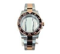 Gladiaond Caja de Reloj Buceo Sub GMT Resistente al Agua 20 Bar, 40 mm, Color Plata y Oro Rosa, for NH34, NH35, NH36, NH38, Movimiento, Esfera 28,5(Silver Rose Gold22)