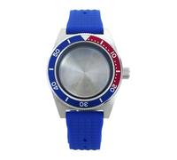 Gladiaond Caja de reloj for hombre 40 mm con correa zafiro AR abovedado for movimientos 62MAS NH34 NH35 NH36/38 4R36, accesorios vintage(Blue Strap 15)