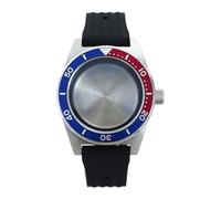 Gladiaond Caja de reloj for hombre 40 mm con correa zafiro AR abovedado for movimientos 62MAS NH34 NH35 NH36/38 4R36, accesorios vintage(Black Strap 27)