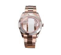 Gladiaond Caja de Reloj for Hombre, Oro Rosa, 40mm, 36mm, Correa Zafiro for NH35 NH36/38/34 4R36 for Miyota8215 8205, Movimiento, Esfera 28,5mm, 1 ud(Glass Bottom Cover 2,40mm nh35 nh36)