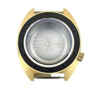 Gladiaond Caja de reloj lujo dorada 41mm, cristal zafiro, tortuga atún a las 3,8 en punto for NH35 NH36 NH34 NH38 4R36 Movt, 1 ud(Pure black ring 10)