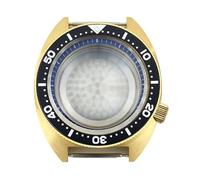 Gladiaond Caja de reloj lujo dorada 41mm, cristal zafiro, tortuga atún a las 3,8 en punto for NH35 NH36 NH34 NH38 4R36 Movt, 1 ud(Blue ring 11)