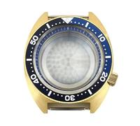 Gladiaond Caja de reloj lujo dorada 41mm, cristal zafiro, tortuga atún a las 3,8 en punto for NH35 NH36 NH34 NH38 4R36 Movt, 1 ud(Blue ring 12)