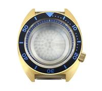 Gladiaond Caja de reloj lujo dorada 41mm, cristal zafiro, tortuga atún a las 3,8 en punto for NH35 NH36 NH34 NH38 4R36 Movt, 1 ud(Blue ring 8)