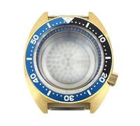 Gladiaond Caja de reloj lujo dorada 41mm, cristal zafiro, tortuga atún a las 3,8 en punto for NH35 NH36 NH34 NH38 4R36 Movt, 1 ud(Deep blue ring 4)