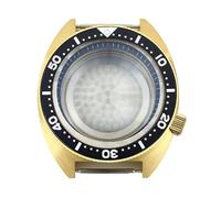 Gladiaond Caja de reloj lujo dorada 41mm, cristal zafiro, tortuga atún a las 3,8 en punto for NH35 NH36 NH34 NH38 4R36 Movt, 1 ud(Deep blue ring 11)