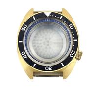 Gladiaond Caja de reloj lujo dorada 41mm, cristal zafiro, tortuga atún a las 3,8 en punto for NH35 NH36 NH34 NH38 4R36 Movt, 1 ud(Blue ring 2)