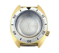 Gladiaond Caja de reloj lujo dorada 41mm, cristal zafiro, tortuga atún a las 3,8 en punto for NH35 NH36 NH34 NH38 4R36 Movt, 1 ud(Deep blue ring 9)