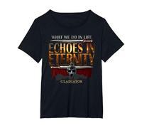 Gladiator Echoes in Eternity Camiseta, Mujer Tallas Grandes, Negro, 2XL Grande