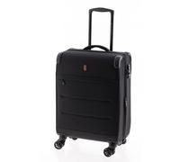 Gladiator Helios Maleta Blanda de Cabina, Poliéster Premium, 37x55x20/24 cm, 4 Ruedas Dobles, Candado TSA, Extensible (Negro)