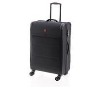 Gladiator Helios Maleta Blanda, Poliéster Premium, 43x66x25/28 cm, 65/75 L, 4 Ruedas Dobles, Candado TSA, Extensible (Negro)