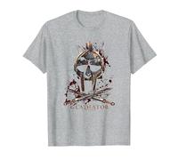 Gladiator Helmet Camiseta, Hombre, Gris Jaspeado, 6XL