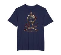 Gladiator Helmet Camiseta, Hombre Tallas Grandes, Azul Marino, 2X Alto