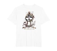 Gladiator Helmet Camiseta, Hombre Tallas Grandes, Blanco, 2X Alto