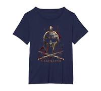 Gladiator Helmet Camiseta, Mujer Tallas Grandes, Azul Marino, 2XL Grande