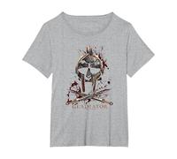 Gladiator Helmet Camiseta, Mujer Tallas Grandes, Gris Jaspeado, 2XL Grande