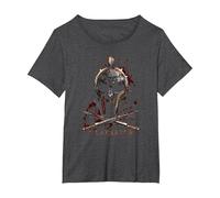 Gladiator Helmet Camiseta, Mujer Tallas Grandes, Jaspeado Oscuro, 2XL Grande