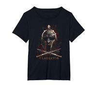 Gladiator Helmet Camiseta, Mujer Tallas Grandes, Negro, 4XL Grande