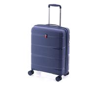 GLADIATOR Maleta Cabina Polipropileno 50 cm, 4 Ruedas Dobles, Cremallera y TSA. Modelo Extensible (Azul)