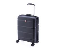 GLADIATOR Maleta Cabina Polipropileno 50 cm, 4 Ruedas Dobles, Cremallera y TSA. Modelo Extensible (Negro)