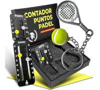 GLADIATOR PADEL Contador Puntos Padel y Tenis con Adhesivo 3M| Incluye Llavero Pala Padel | Se Adapta a Todas Las Raquetas y Palas | Accesorios Padel - Marcador Padel - Padel Accesorios