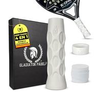 GLADIATOR PADEL Grip ANTIVIBRACIONES | Incluye Grip + Ring y 3 Straps para facilitar su instalación | Accesorios Padel para Hombre y Mujer | EMPUÑADURA Pala Padel antivibración | Grip Padel Octagonal