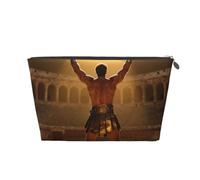 Gladiator Victory Pose - Bolsa de maquillaje de piel para viaje, bolsa impermeable para cosméticos