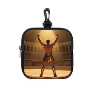 Gladiator Victory Pose - Bolsa pequeña impermeable con cremallera, bolsa de almacenamiento de neopreno para auriculares, funda con clip para llavero