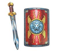Gladio y Escudo Romano Scutum para Niños - Set de Espuma, 3+ Años | Espada Gladius y Escudo de Legionario | Disfraz de Gladiador, Juego de Rol, Batallas y Aventuras en la Antigua Roma