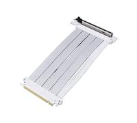 Glaeptio Cable Riser PCI E 5.0 X16, 0.2m Individual | Flexible White Extension con Conectores Dorados, para Tarjetas Graficas RTX 40 Series 50 Series y