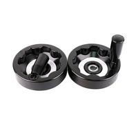 GLAGMGATAF Fresadora for rueda de torno baquelita, volante ondulado interior y mango giratorio plegable aleación 10-20 cm volante de hardware(12x100mm)