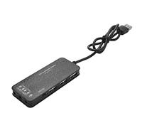 Glakyur 3 puertos USB 2.0 Hub Externo 7.1 Tarjeta de Sonido Adaptador para Micrófono Auriculares para PC Negro