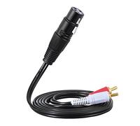 Glakyur divisor de audio estereo de 1.5 m / 5 pies Cable de Y 1 conector XLR hembra a 2 RCA