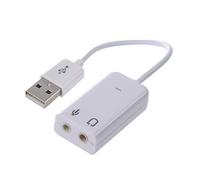 Glakyur Glakyur(R) 3,5mm Micrófono Auriculares Socket USB 2.0 Tarjeta de sonido Altavoz Audio Adaptador Blanco