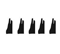 Glakyur Paquete de 5 Guantes de para Tableta Guante de Dibujo Digital Guante de Rechazo de Palma Gruesa con Dedos para Almohadilla GráFica (M)