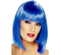Glam Blue Peluca De Disfraz Para Adultos Con Flecos Talla Única