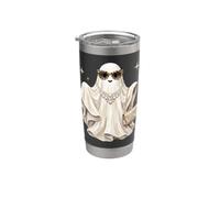 Glam Halloween Ghost Girl espeluznante otoño diva niñas mujeres Vaso térmico de acero inoxidable de doble pared
