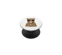 Glam Leopard Patriotic USA - Gafas de Sol con diseño de Gato PopSockets PopGrip Adhesivo