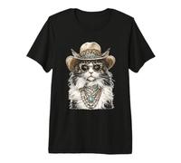 Glam Maine Coon Cat con Sombrero de Vaquero Boujee Animal Western Camiseta Premium