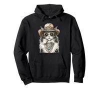Glam Maine Coon Cat con Sombrero de Vaquero Boujee Animal Western Sudadera con Capucha