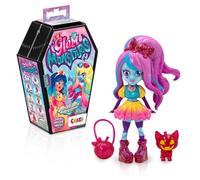 CRAZE Glam MONSTARS - Figura Sorpresa Coleccionables Serie 1x de 9 Modelos de Muñecas con Accesorios y Pegatinas - ¡Abre el Ataúd y Descubre la Moda Monstruosa!
