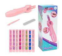 GLAM NAIL - Maquina Uñas Niñas, Kit Pegatinas Para Niña, Set Laminas Manicura, Juguetes Stickers Nails, Recambios Cosas Belleza Infantil, Juegos Con Pintauñas, Regalo Niños 6 7 8 9 10 11 12 Años
