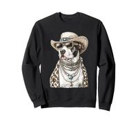Glam Pit Bull con Sombrero de Vaquero Boujee Animal Western Dog Sudadera